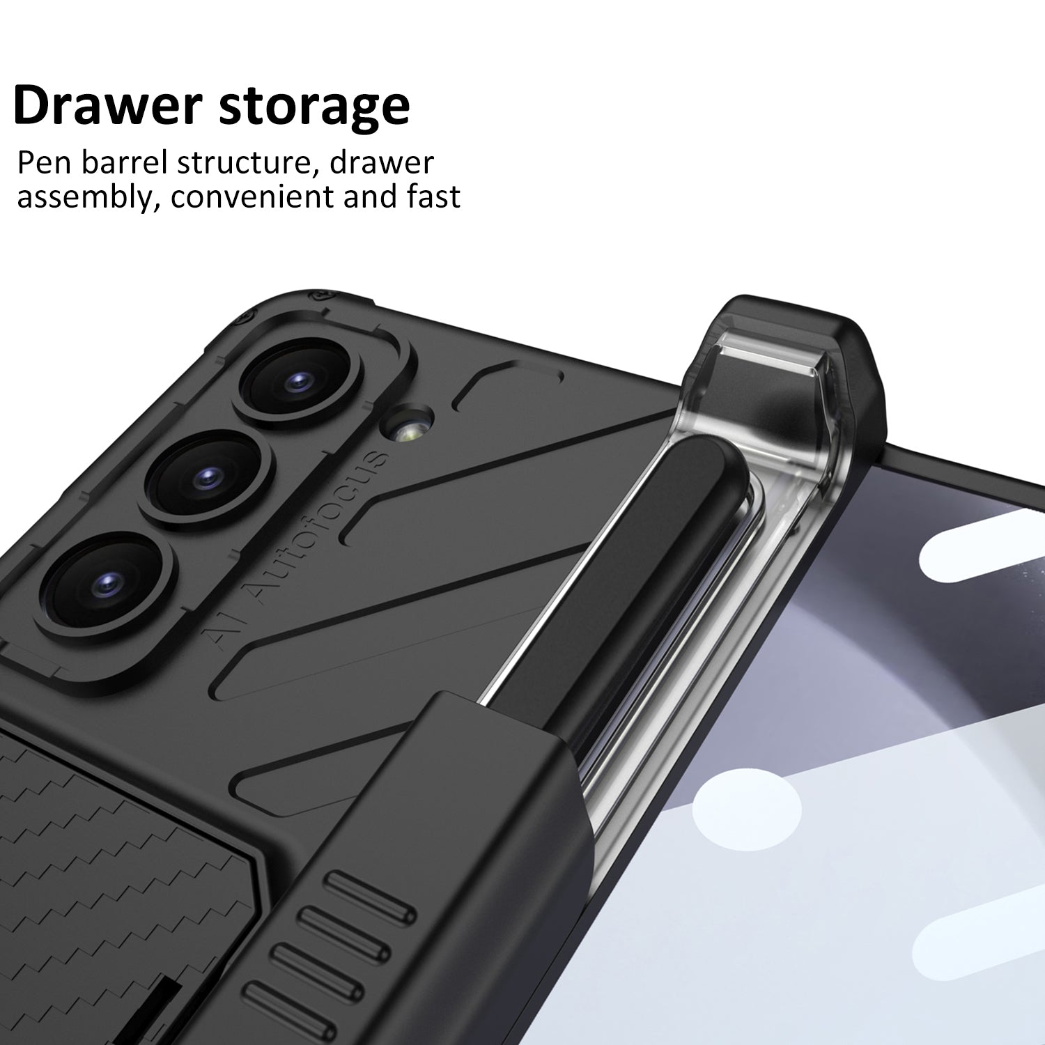 GKK Armor Kickstand Phone Case for Samsung Galaxy Z Fold5 5G Pen Slot PC Phone Cover with Tempered Glass Screen Film GKK Armor Kickstand Phone Case for Samsung Galaxy Z Fold5 5G Pen Slot PC Phone Cover with Tempered Glass Screen Film